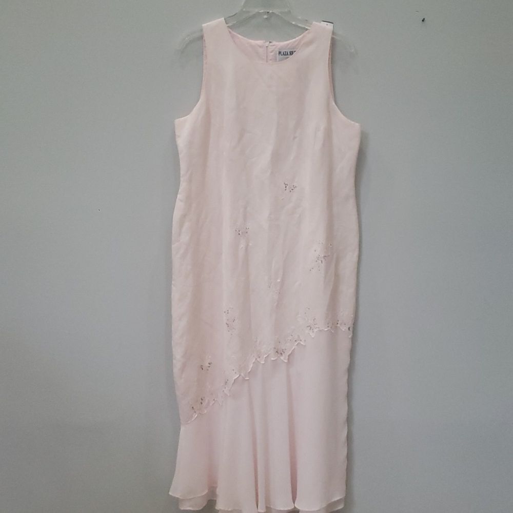 Plaza South Dress 14P Linen Butterfly Embroidered Asymmetric Fairy Maxi Cottage